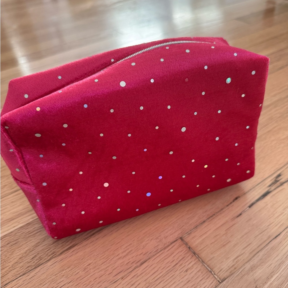 Hot Pink Velvet & Sparkles Makeup Bag Toiletries Bag